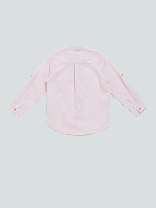 HOP Kids Solid Pink Relaxed Fit Shirt