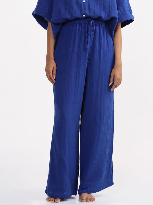 Wunderlove Solid Blue Beach Pants