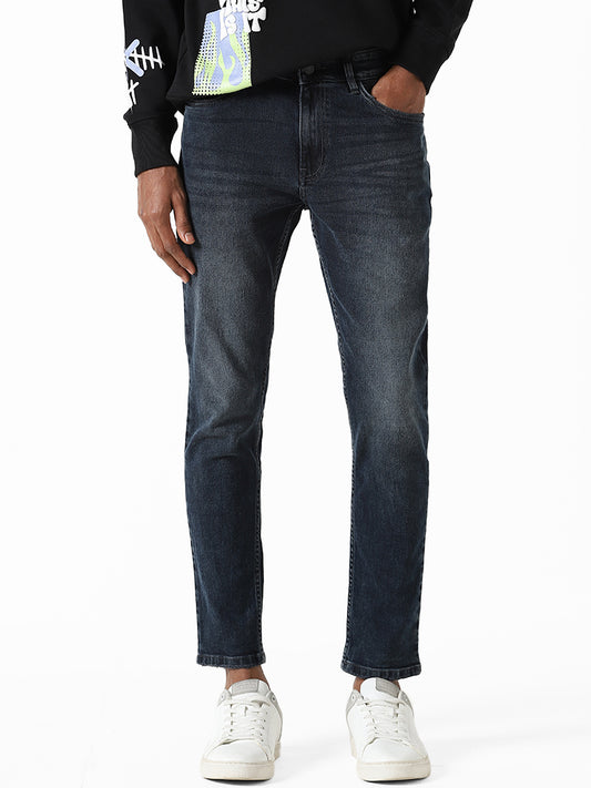 Nuon Dark Grey Straight - Fit Mid - Rise Jeans