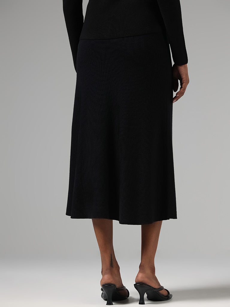 Wardrobe Black Plain Skirt