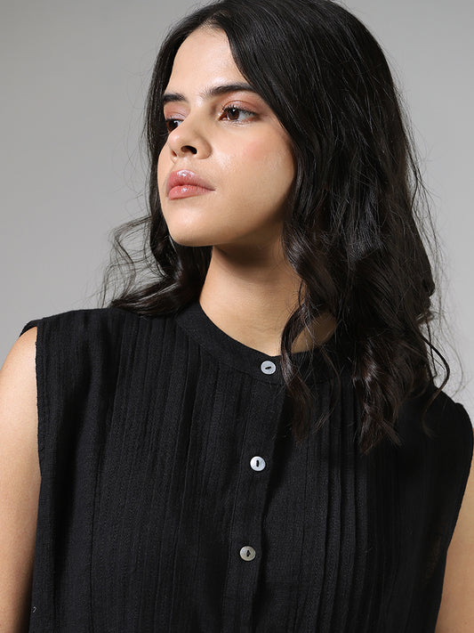 Bombay Paisley Black Button Down Dress