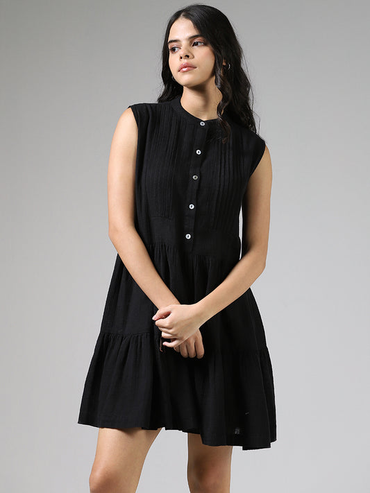Bombay Paisley Black Button Down Dress