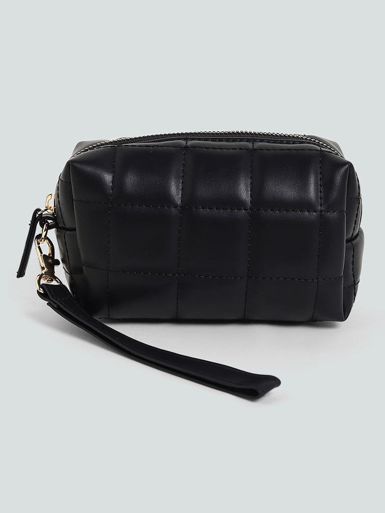Studiowest Black Quilted Square Pouch - Small