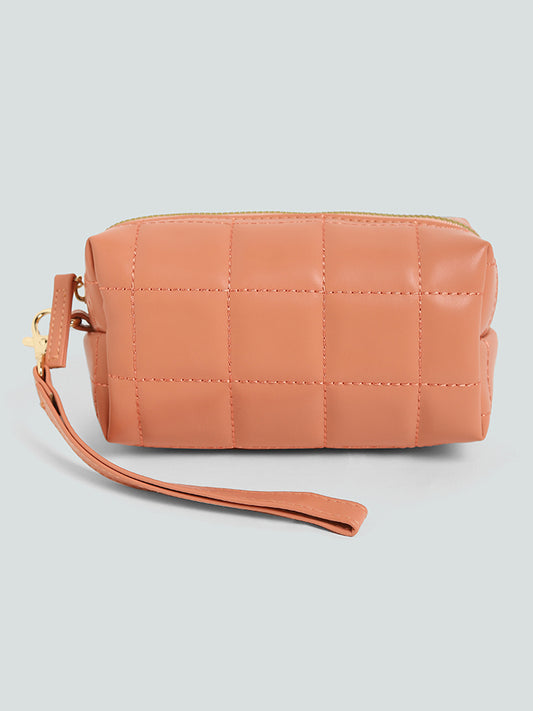 Studiowest Peach Quilted Square Pouch - Small