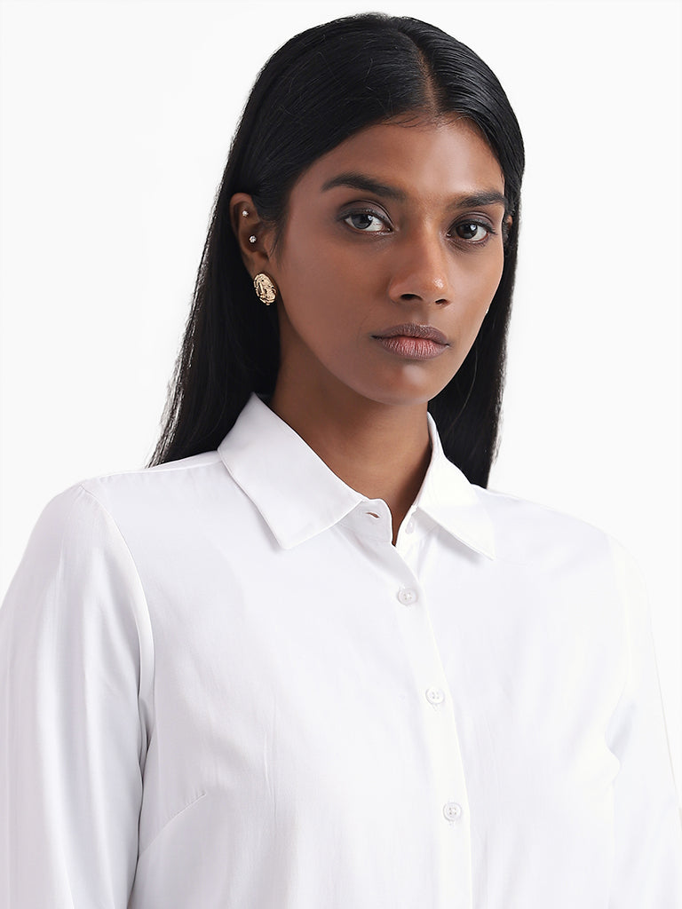 Wardrobe Plain White Formal Shirt