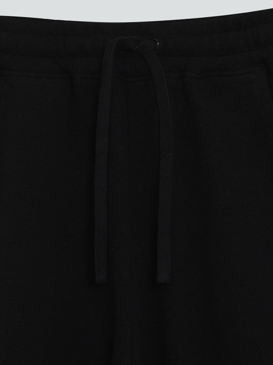Y&F Kids Plain Black Mid Rise Joggers