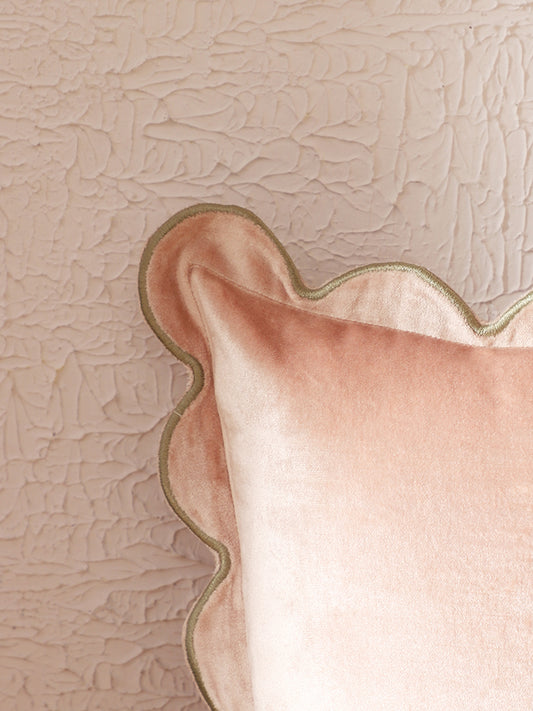 Westside Home Pink Solid Scallop Cushion Cover