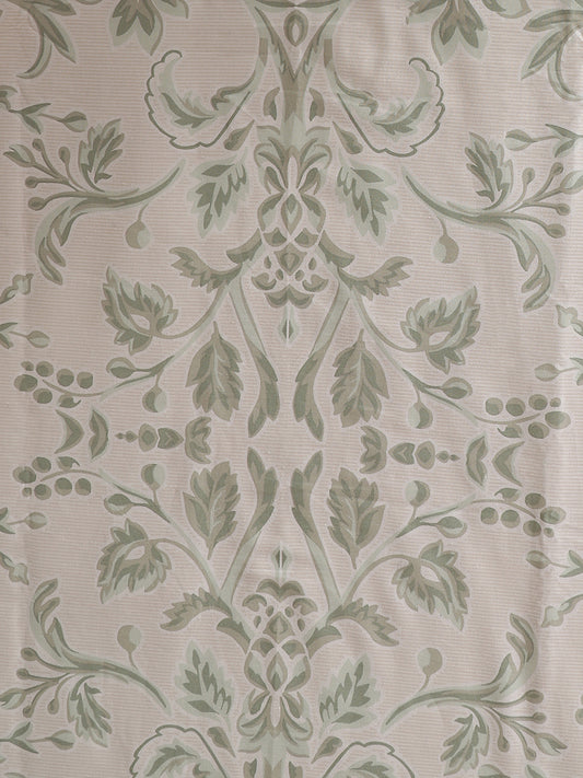 Westside Home Green Leaf Printed King Bed Flat sheet and Pillowcase Set