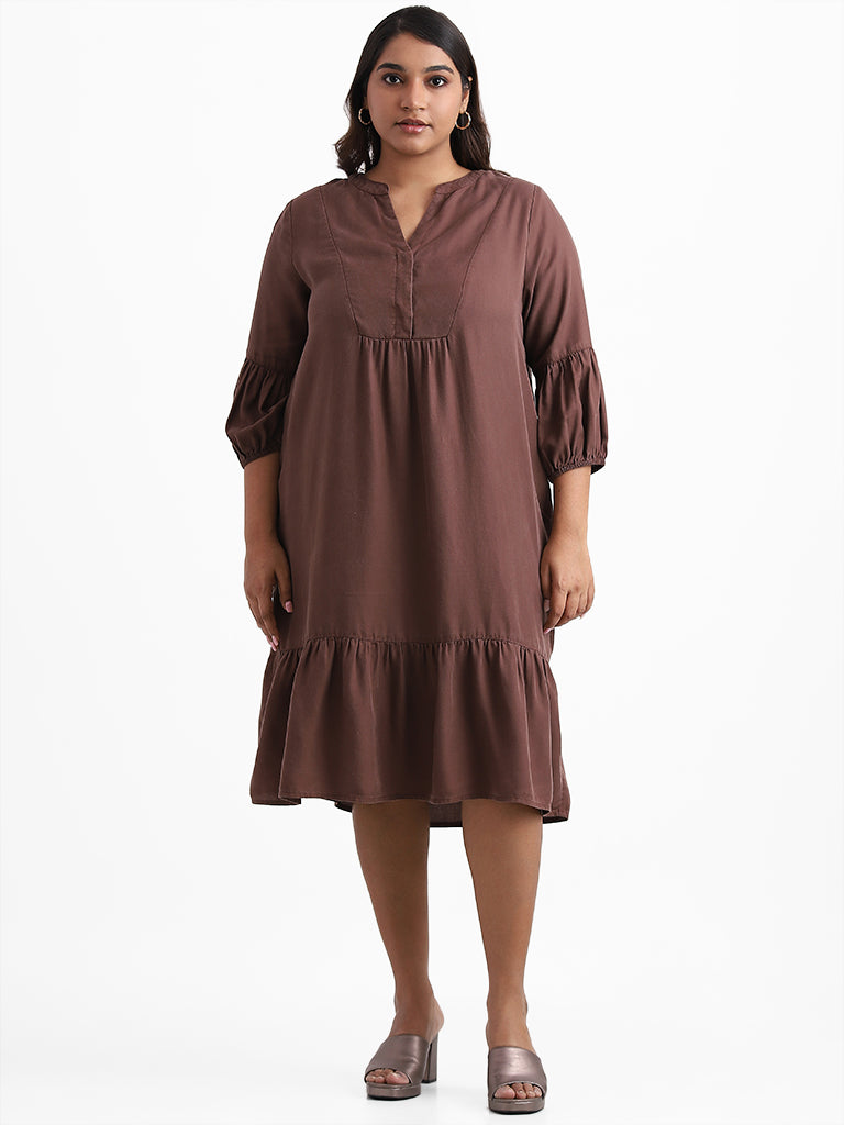Gia Brown Tiered Dress