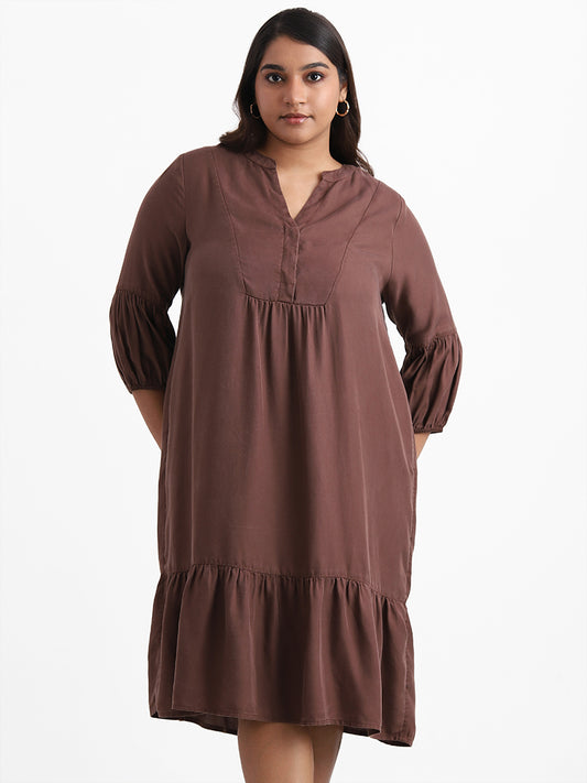 Gia Brown Tiered Dress