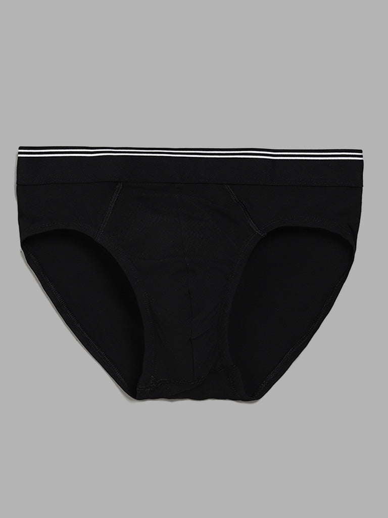 WES Lounge Black Assorted Relaxed Fit Briefs - Pack of 3