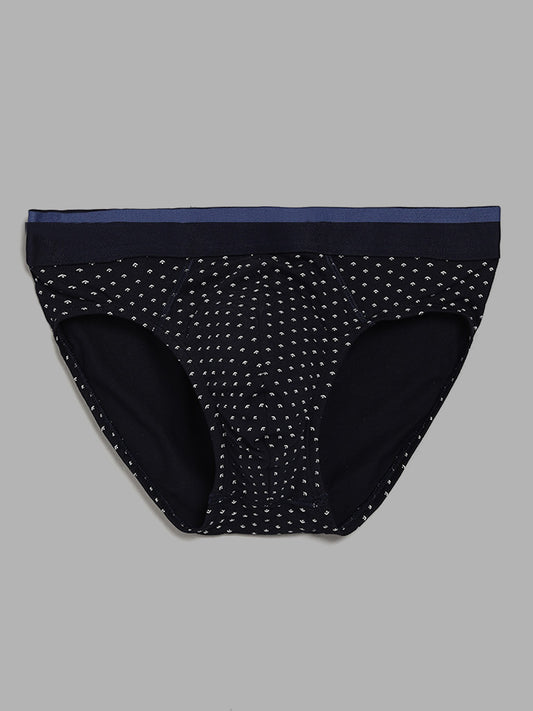 WES Lounge Navy Blue Relaxed-Fit Briefs - Pack of 3