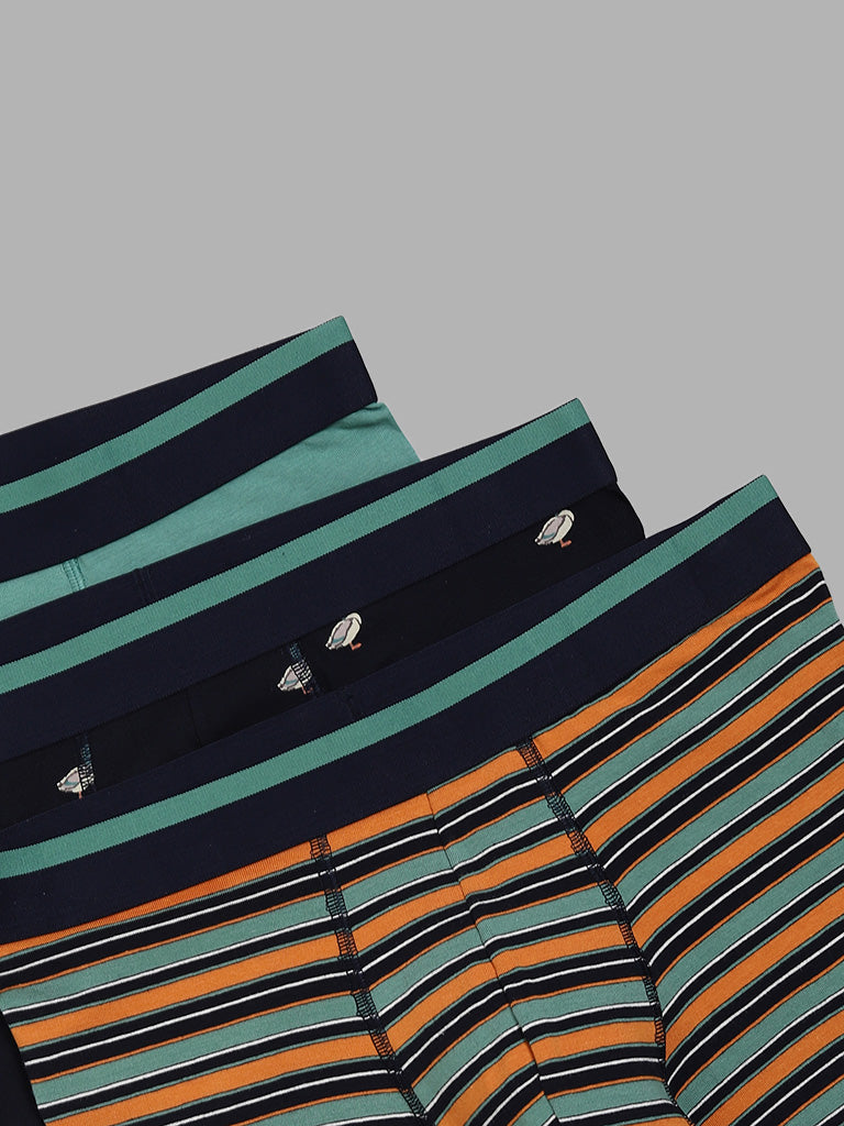 WES Lounge Multicolor Relaxed Fit Trunks - Pack of 3