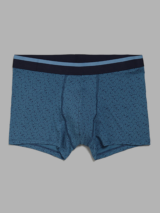 WES Lounge Blue Assorted Relaxed-Fit Trunks - Pack of 3