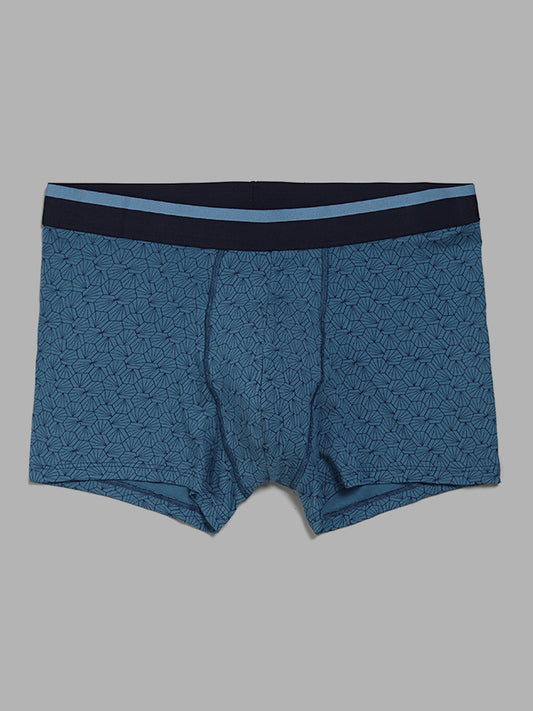 WES Lounge Blue Assorted Relaxed Fit Trunks - Pack of 3