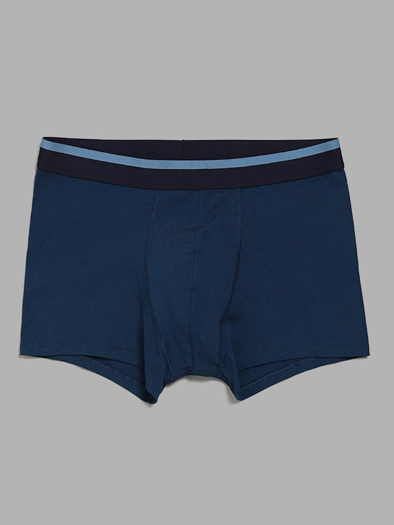 WES Lounge Blue Assorted Relaxed Fit Trunks - Pack of 3