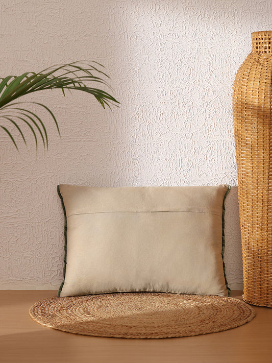 Westside Home Mint Floral Embroidered Cushion Cover