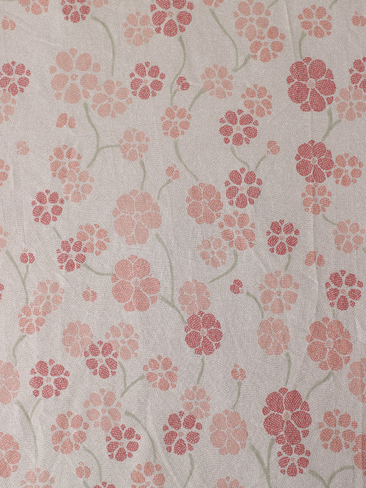 Westside Home Pink Stippled Floral Printed Single Fitted Sheet
