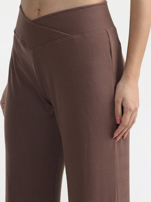 Superstar Solid Light Brown Flared Palazzos