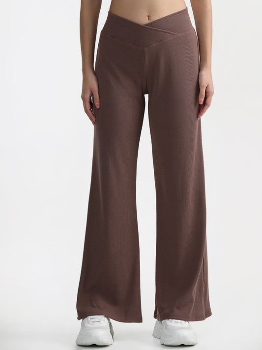 Superstar Solid Light Brown Flared Palazzos