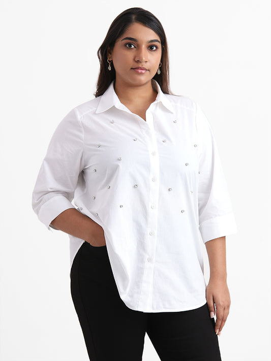 Gia White Embellished Shirt