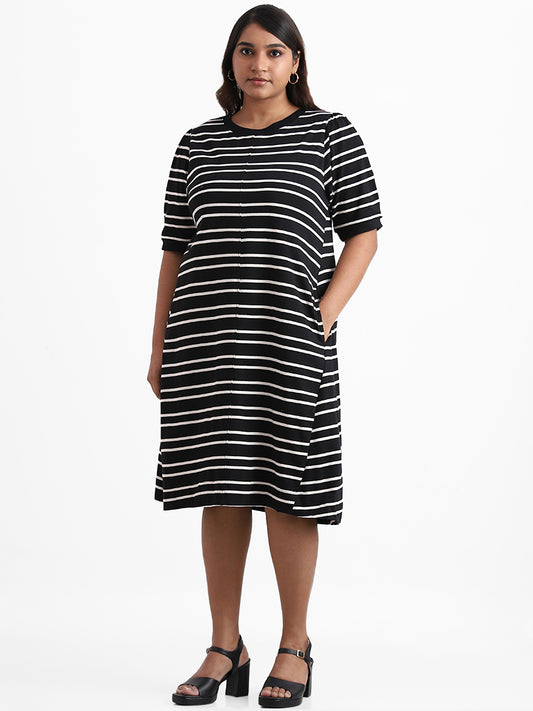 Gia Black Striped Jeanson Dress