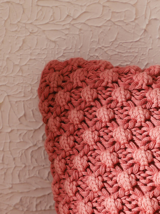 Westside Home Coral Crochet Knitted Cushion Cover