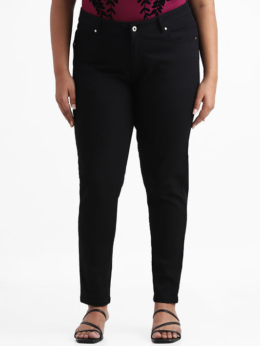 Gia Black Mid Rise Slim Fit Jeans