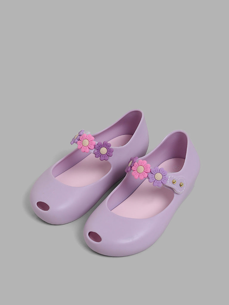 Yellow Lilac Floral Mary Jane Shoes