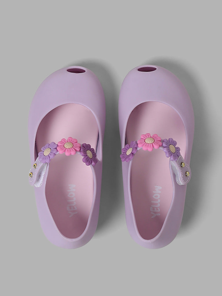 Yellow Lilac Floral Mary Jane Shoes