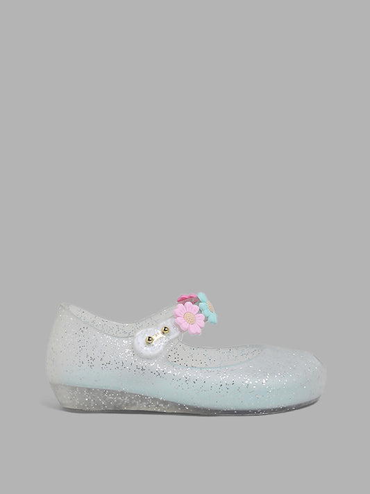Yellow Mint Transparent Shimmer Ballerina Shoes