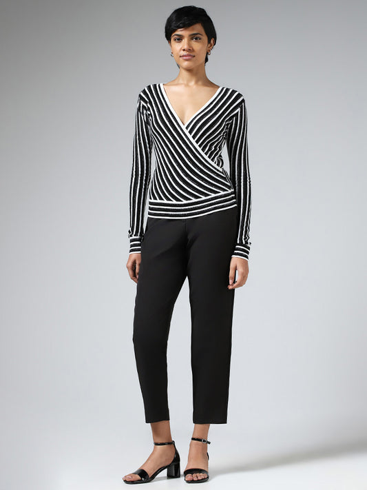 Wardrobe White & Black Striped Top