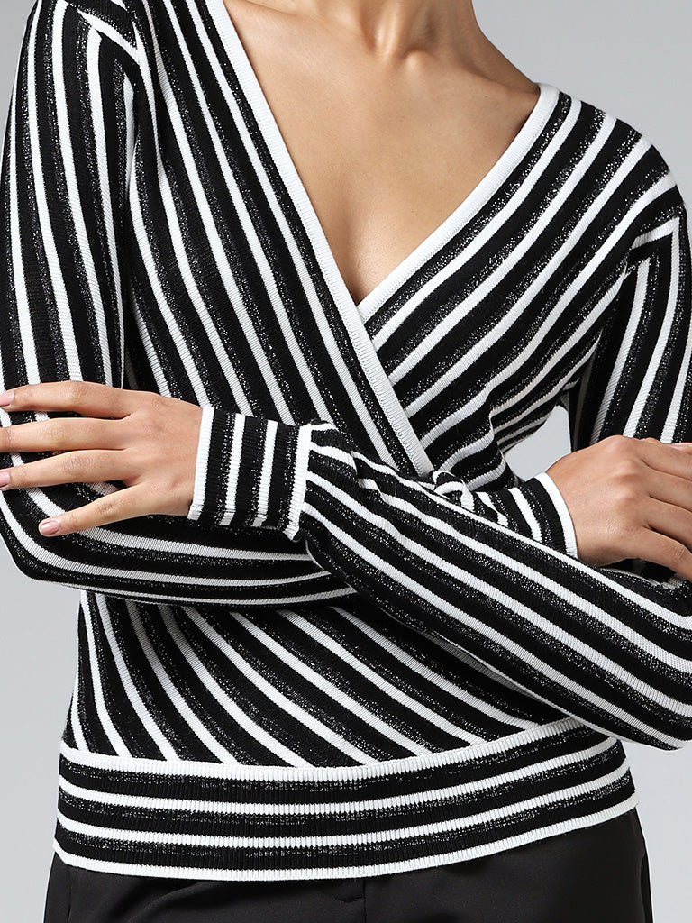 Wardrobe White & Black Striped Top
