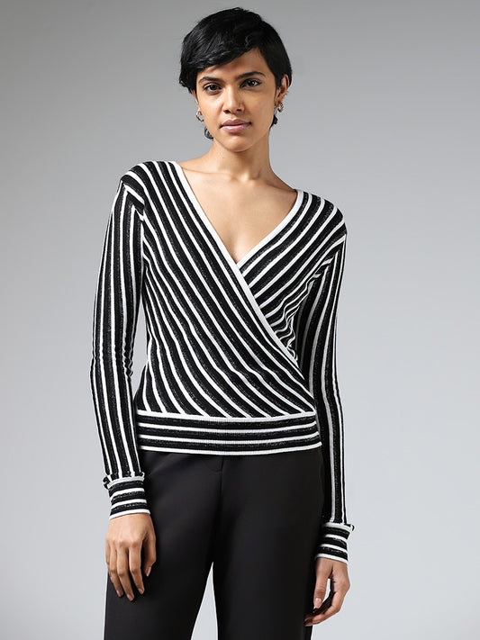 Wardrobe White & Black Striped Top