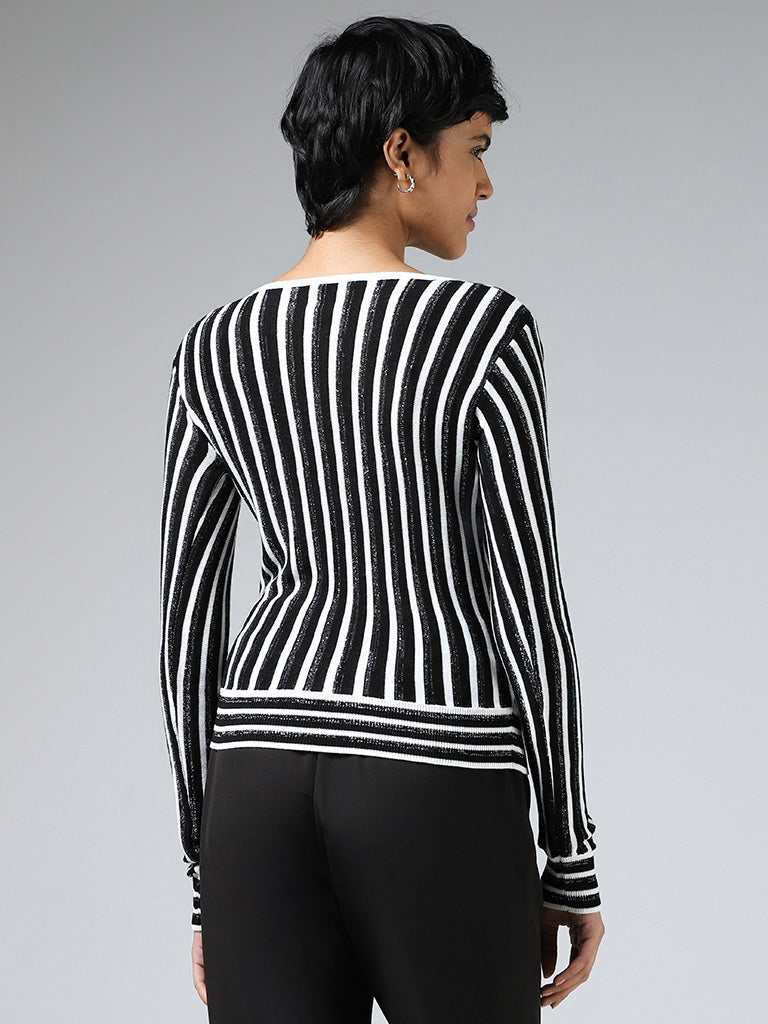 Wardrobe White & Black Striped Top