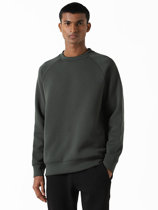 Studiofit Olive Relaxed Fit Sweatshirt