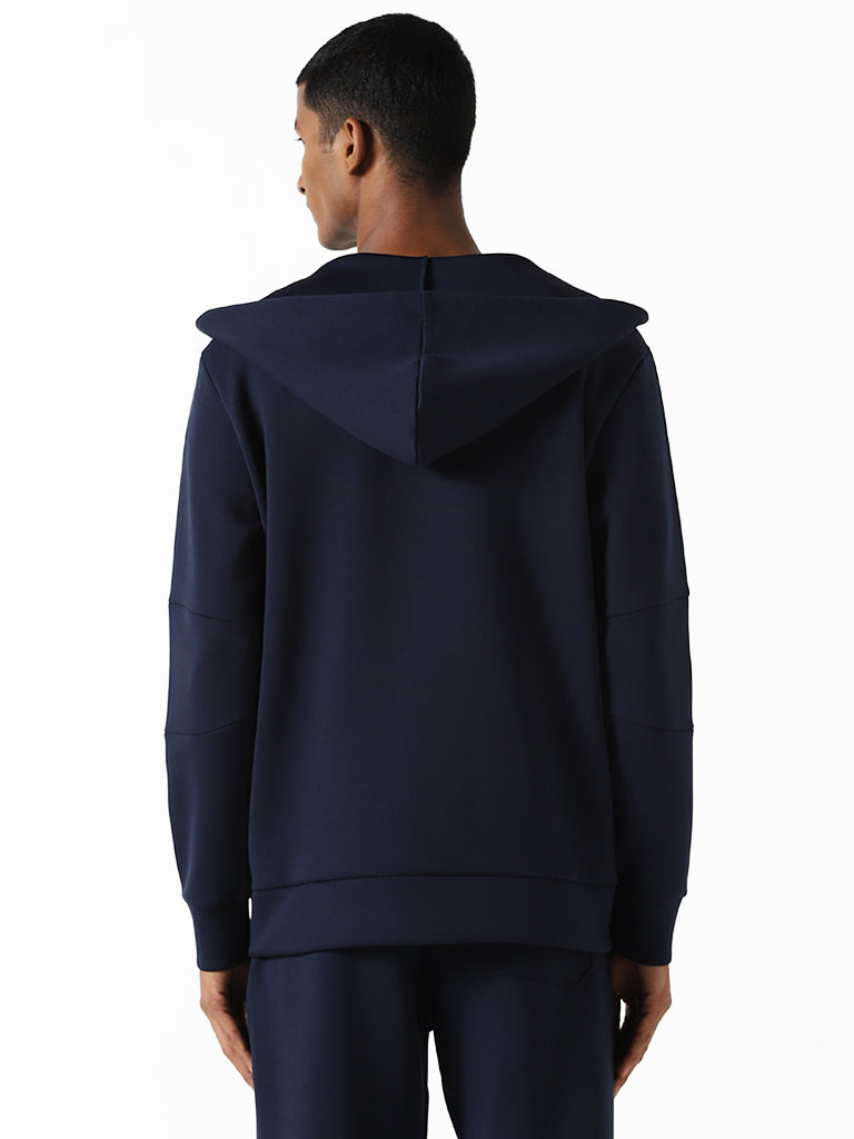 Studiofit Navy Blue Relaxed Fit Hoodie Jacket