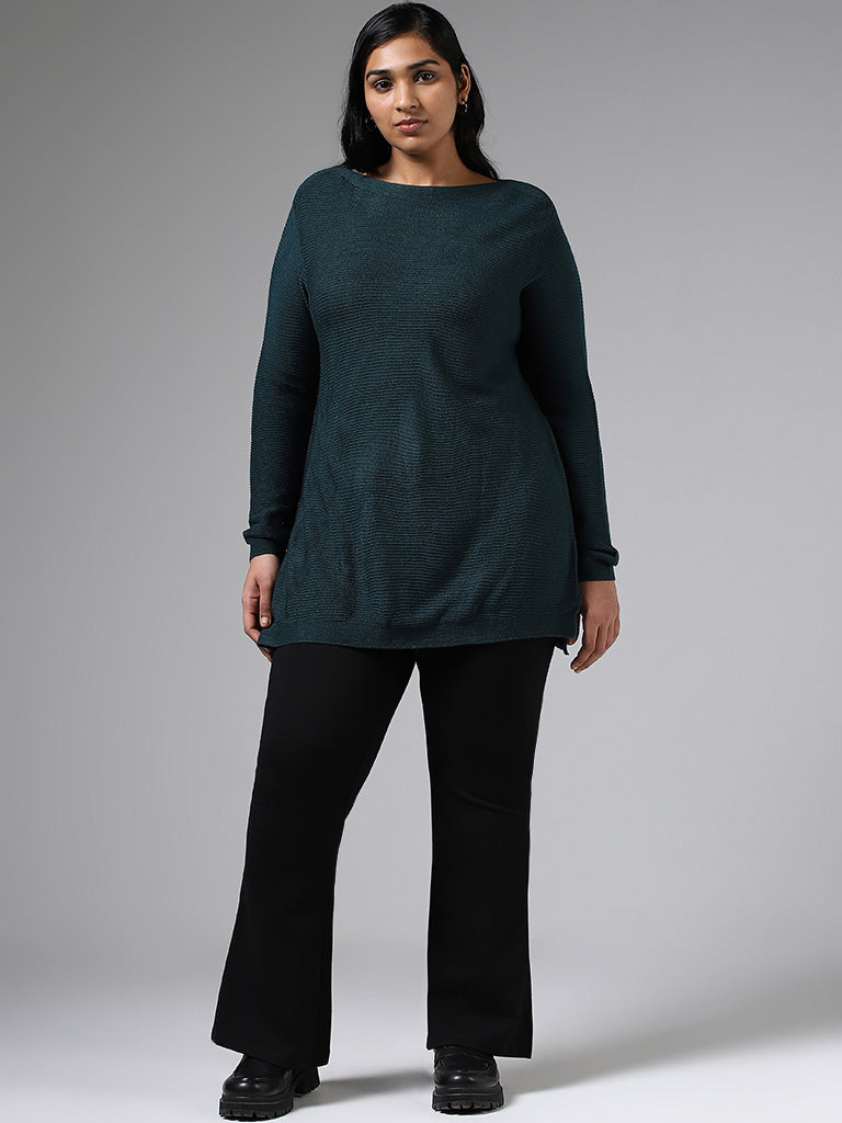 Gia Forest Green Knitted Long Sweater