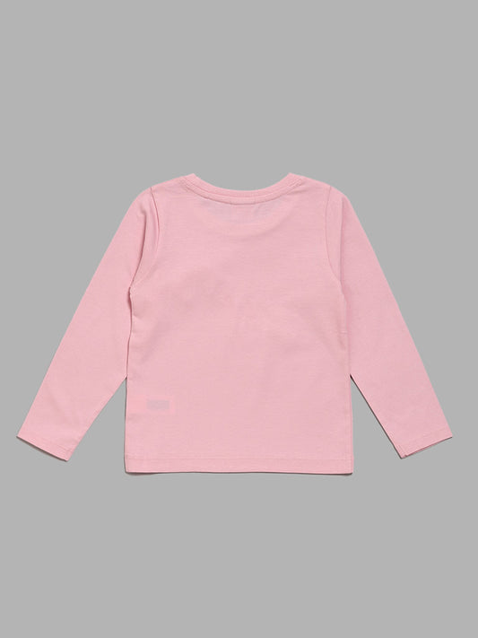 HOP Kids Pink Printed T-Shirt
