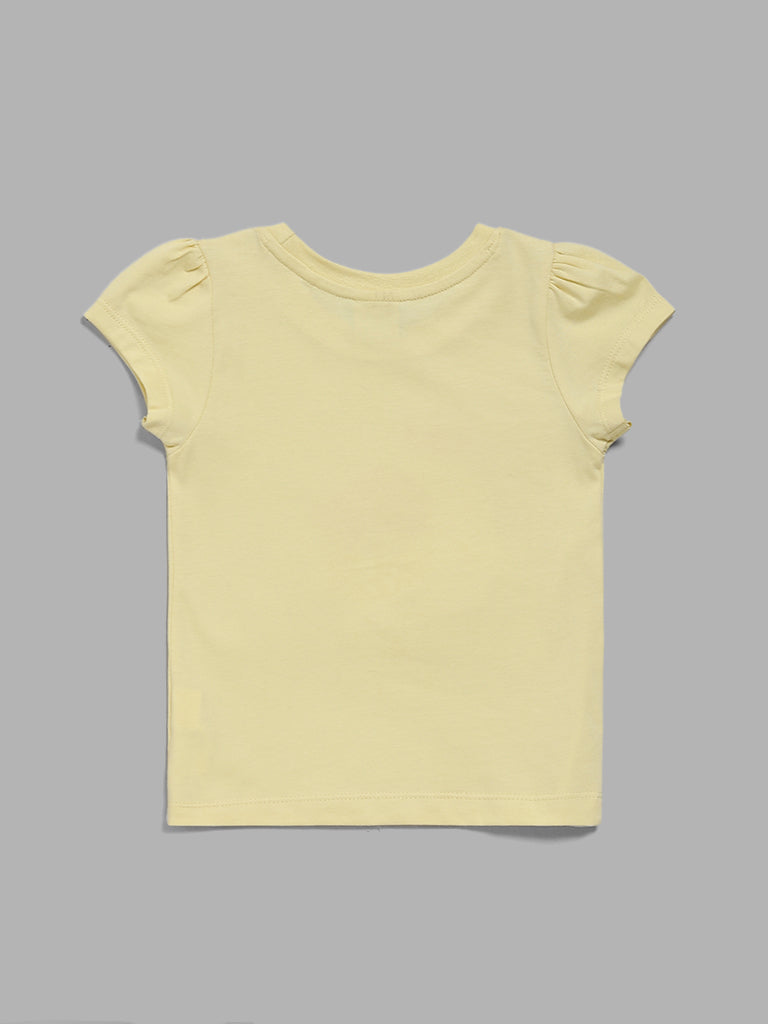 HOP Kids Yellow Bird Printed T-Shirt