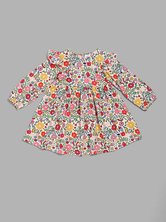 HOP Kids Multicolor Floral Printed Dress