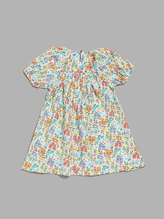 HOP Kids Multicolor Floral Printed Dress