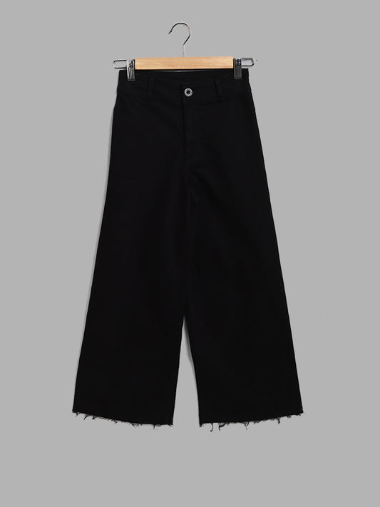 Y&F Kids Black Wide-Leg Denim Jeans