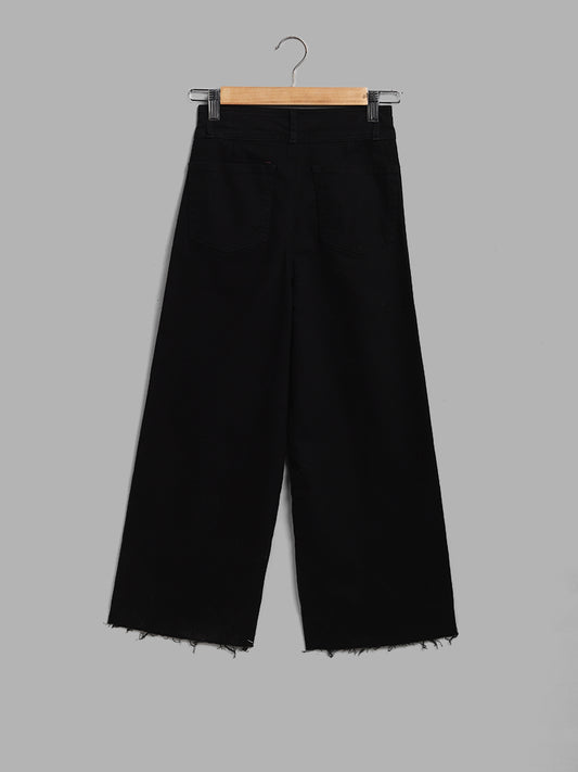Y&F Kids Black Wide-Leg Denim Jeans
