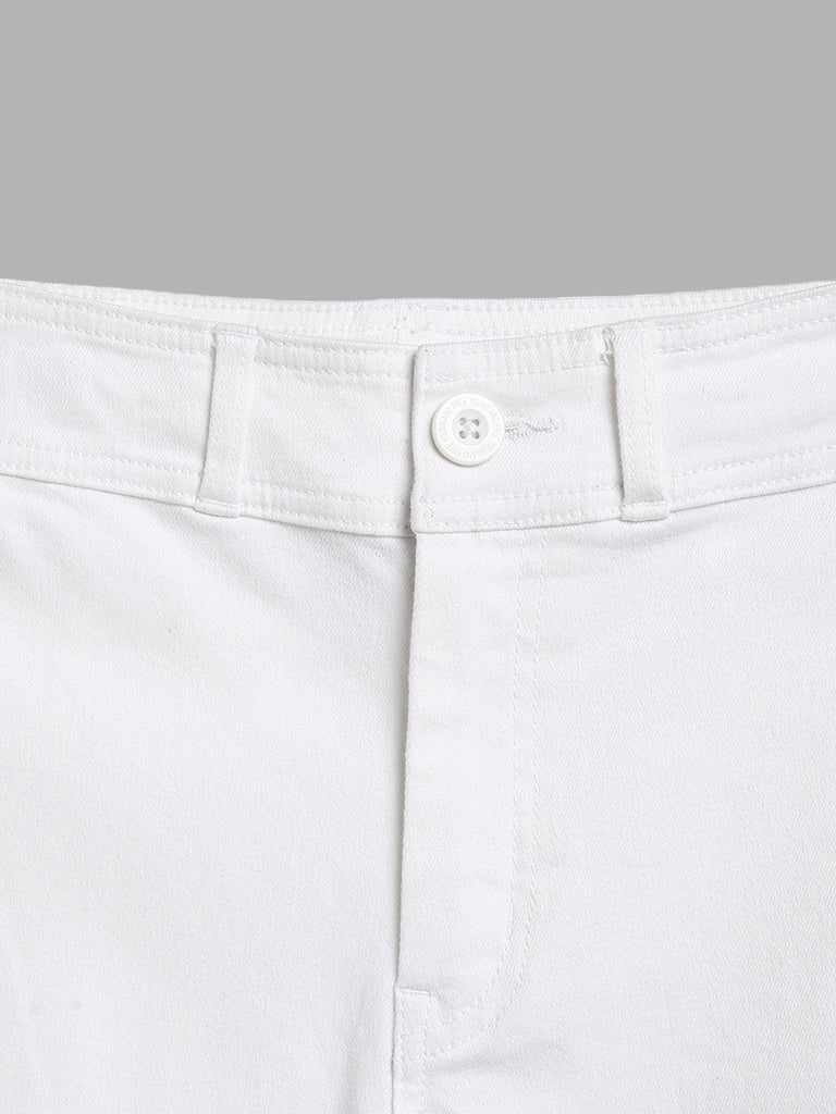 Y&F Kids White Wide Leg - Fit High Rise Jeans