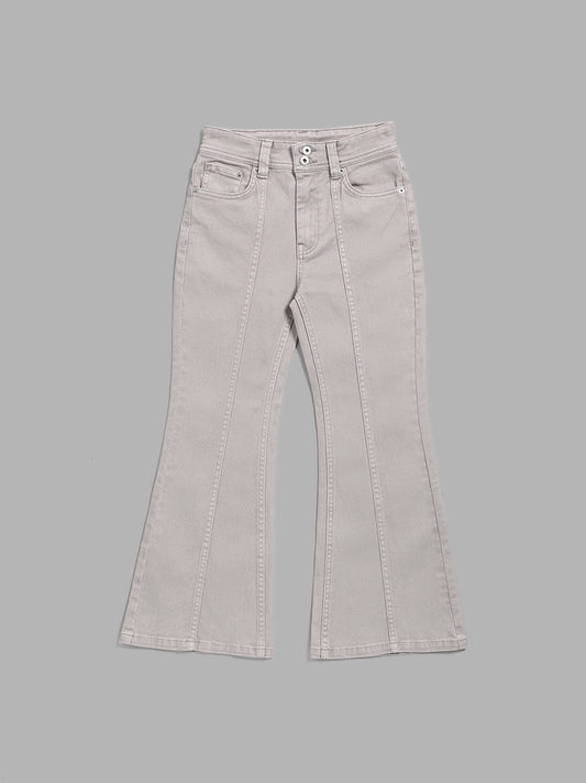 Y&F Kids Grey Relaxed - Fit Mid - Rise Jeans