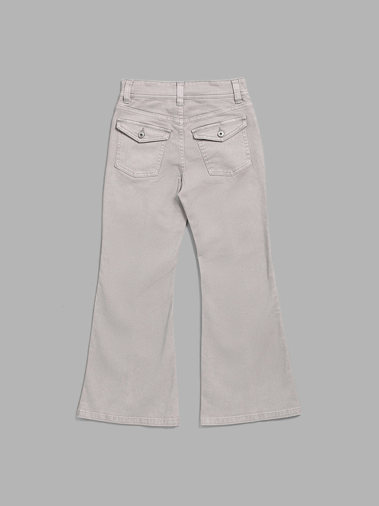 Y&F Kids Grey Relaxed - Fit Mid Rise Jeans