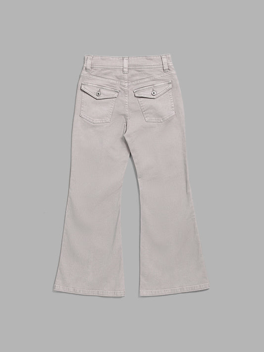 Y&F Kids Grey Relaxed - Fit Mid - Rise Jeans