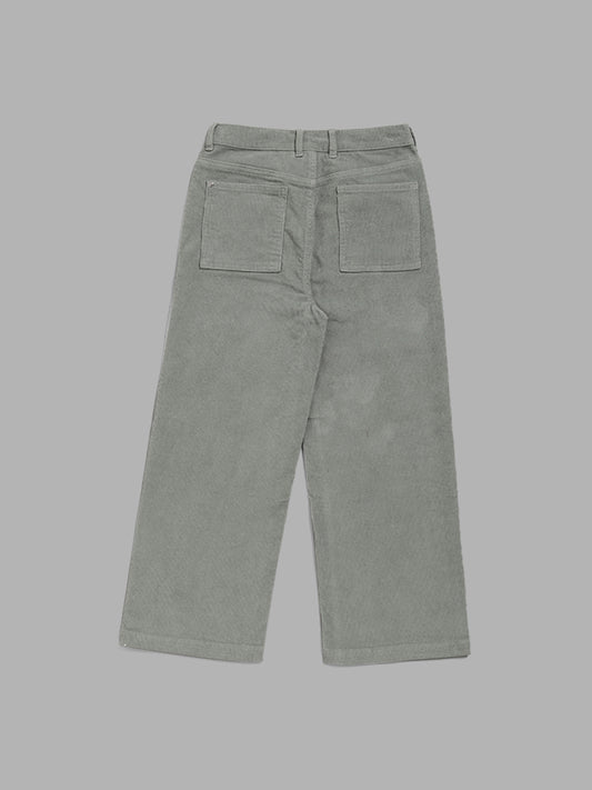 Y&F Kids Solid Grey Corduroy Trousers