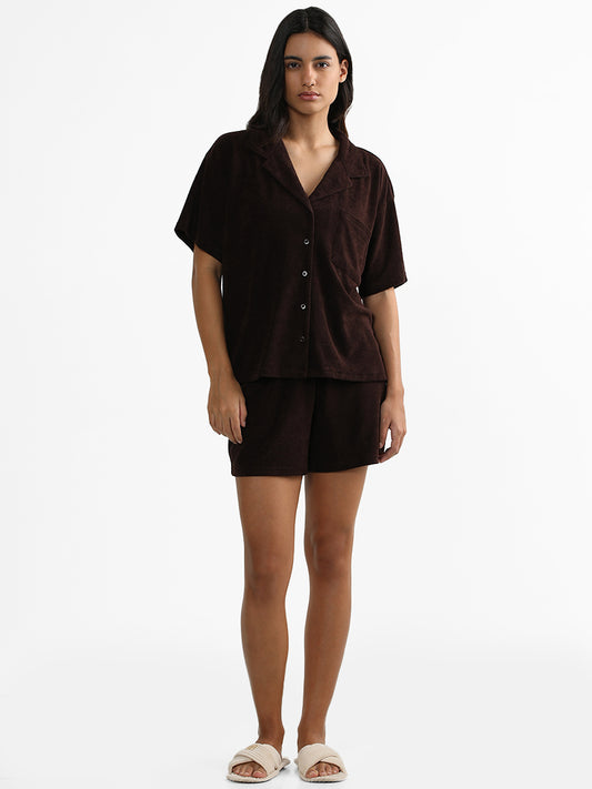 Superstar Solid Dark Brown Terry Bracken Shirt